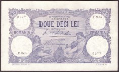20 LEI - Septembrie 1929 ( numai dunga pe mijloc ) - XX Fine