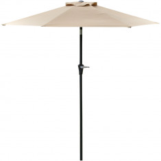 Outsunny Umbrelă de Grădină Înclinabilă, pentru Terasă cu Deschidere cu Manivelă, Kaki, 2.3x2 m | Aosom Romania