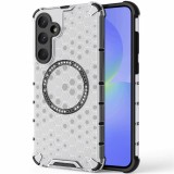 Husa transparenta Samsung Galaxy A36 5G Techsuit HoneyComb Shield MagSafe, alb