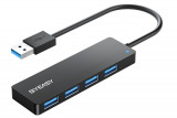 Cumpara ieftin Hub BYEASY, USB 3.0 cu 4 porturi, negru - RESIGILAT