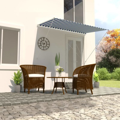 Gossi copertina retractabila, albastru si alb, 250 x 150 cm foto
