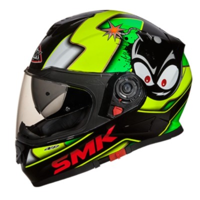 Casca integrala SMK Twister Cartoon GL241 negru/galben/verde foto