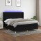 Gossi pat cu arcuri, saltea si led, negru, 180x200 cm, textil