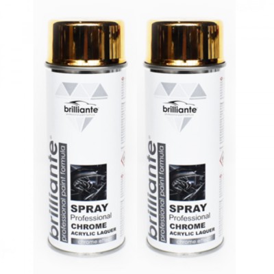 Pachet 2 x Vopsea Spray Brilliante Crom Auriu 400 ml foto