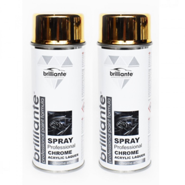 Pachet 2 x Vopsea Spray Brilliante Crom Auriu 400 ml