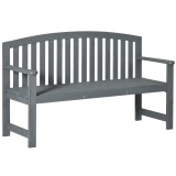 Outsunny Bancă de grădină 2 locuri din lemn, bancă rezistentă la intemperii, mobilier de grădină cu spătar, capacitate 240 kg 143 x 51 x 85 cm, Gri |