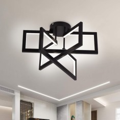 Lustra LED cu telecomanda 73W, 3 Elemente, lumina Rece/Calda/Neutra, Dimabila, Negru, LT750/3BK ModernLight Concept