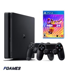 Consola Sony Playstation 4 Slim Ps4 500gb + Doua Controllere + Nba 2k24 PlayStation 4, Second-Hand
