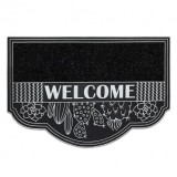 Covor antiderapant BH 239 Welcome, exterior, interior - argint, 55x85 cm