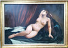 Luiza OPRIŞ-&quot;Nud culcat&quot;, de mari dimensiuni, pictură veche (1962), Ulei, Realism