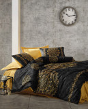 Lenjerie de pat pentru o persoana (FR), Alvina - Gold, Cotton Box, Bumbac Satinat