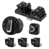 Set Bloc Lumini + Buton Reglaj Oglinzi + Bloc Comenzi Geamuri + 3 Buc Buton Geam Pasager Compatibil Volkswagen Golf 5 (1K1) 2003-2009 5ND 941 431B + 5, General