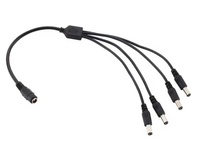 Cablu alimentare DC 2.1mm mama la 4 DC tata