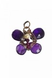 B343. Pandantiv Talisman de Lux Fluturas cu Ametist, 2 cm, RavariuArt