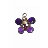 B343. Pandantiv Talisman de Lux Fluturas cu Ametist, 2 cm