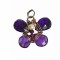 B343. Pandantiv Talisman de Lux Fluturas cu Ametist, 2 cm