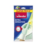 Cumpara ieftin Manusi universale L latex bumbac Vileda Extra Sensation
