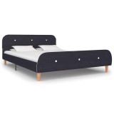 Cumpara ieftin Cadru pat fara saltea tesatura gri inchis 135x190 cm