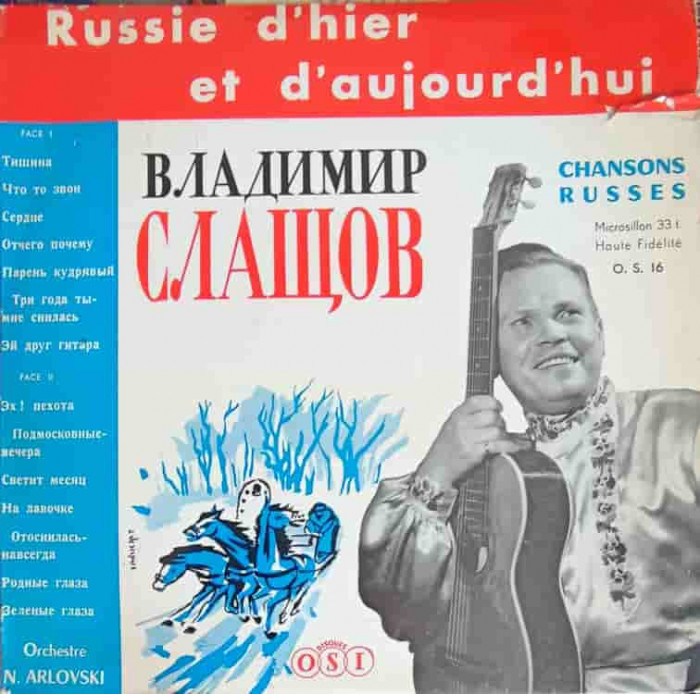 Disc vinil, LP. Chansons russes-Wladimir Slastcheff, Orchestre N. Arlovski