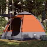 VidaXL Cort camping cabană 4 persoane gri/portocaliu setare rapidă