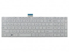 Tastatura Laptop, Toshiba, Satellite C55-A-1RK, alba, cu rama, US foto