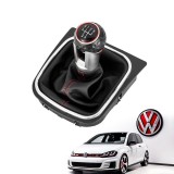 Nuca + Manson din piele ecologica model GTI GTD R32 R20, pentru VW Golf, Scirocco, Jetta, Eos - 5 viteze