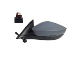 Oglinda exterioara Skoda Octavia, 04.2020-, montare stanga, reglaj electric; grunduit; incalzit; sticla convexa; geam cromat; 16 gauri / 6 pini; cu s