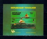 Togo 1980 - Jocurile Olimpice, canotaj, gold foil, colita neuzata