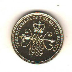 SV * Marea Britania UK TWO POUNDS 1989 * LEGEA DREPTURILOR 300 ANI * 1689