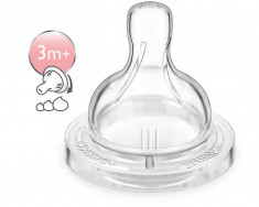 Tetine din silicon Philips Avent Classic+ SCF635/27 variabile peste 3 luni 2 bucati foto