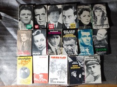 19 vol. colectia &bdquo;Actori si destine&rdquo; (Toma Caragiu, Stan si Bran, Bourvil, Buster Keaton, Greta Garbo, Humphrey Bogart, Sarah Bernhardt etc.)
