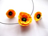 Set din fimo cu maci galbeni 48299