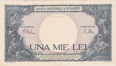 ROMANIA 1000 lei 1941 VF+ foto