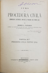 CURS DE PROCEDURA CIVILA de George G. Tocilescu, vol. II, partea III - Bucuresti, 1893 foto