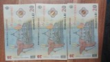 Bancnote 20 Lei Ecaterina Teodoroiu 2021, Serii Consecutive - Set 3 Bancnote UNC
