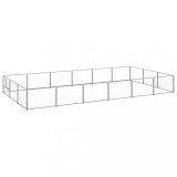 VidaXL Padoc pentru c&acirc;ini, argintiu, 18 m&sup2;, oțel
