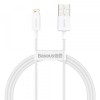 Cablu Date si Incarcare USB-A - Lightning Baseus Superior Series, 20W, 1m, Alb CALYS-A02, Apple