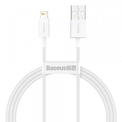 Cablu Date si Incarcare USB-A - Lightning Baseus Superior Series, 20W, 1m, Alb CALYS-A02 foto