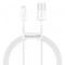 Cablu Date si Incarcare USB-A - Lightning Baseus Superior Series, 20W, 1m, Alb CALYS-A02