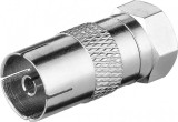 Adaptor Coaxial TV Goobay, Mama-F Tata, Cupru, 25.2mm