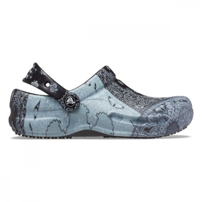 Saboti Crocs Bistro Graphic Clog Negru - White/Black/Black foto