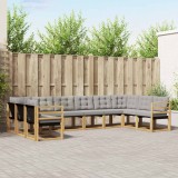 vidaXL Set de canapele de exterior cu pernă 10 pcs Alb și gri deschis 3389897