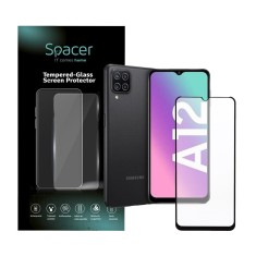 FOLIE STICLA Spacer pentru Samsung Galaxy A12, grosime 0.3mm, acoperire totala ecran, strat special anti-ulei si anti-amprenta, Tempered Glass, sticla foto