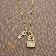 Colier aur 14K placat , Secretul Inimii 45+5cm