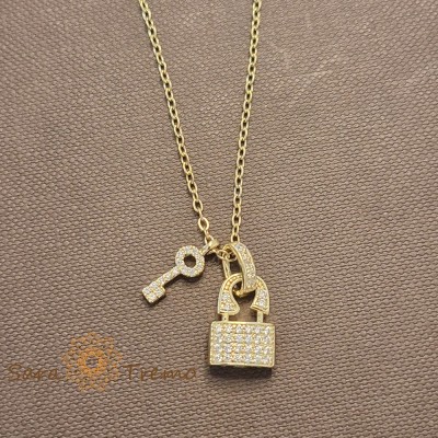 Colier aur 14K placat , Secretul Inimii 45+5cm foto