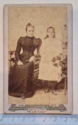 Lot 5 fotografii CDV &amp;ndash; Sig. Schwarz, București (cca 1895) &amp;ndash; Calea Victoriei 28 &amp;ndash; 10,5&amp;times;6,5 cm foto