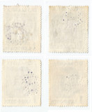 *Romania, lot 10 cu 4 timbre perforate identice cu perforatii in poz. diferite, Stampilat