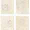 *Romania, lot 10 cu 4 timbre perforate identice cu perforatii in poz. diferite