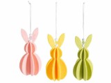 Cumpara ieftin Set 3 figurine Iepurasi Paste textil multicolor &Oslash; 7 cm x 15 H
