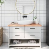 VidaXL Blat de baie, maro deschis, 120x50x(2-4) cm, lemn masiv tratat